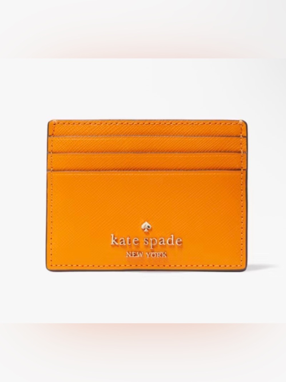 NWOT - Orange - Kate Spade - Leather Small Slim Card Holder